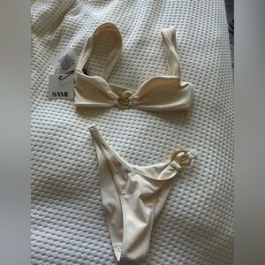 NWT SAME SWIM SPIRAL 90S TOP AND BOTTOM